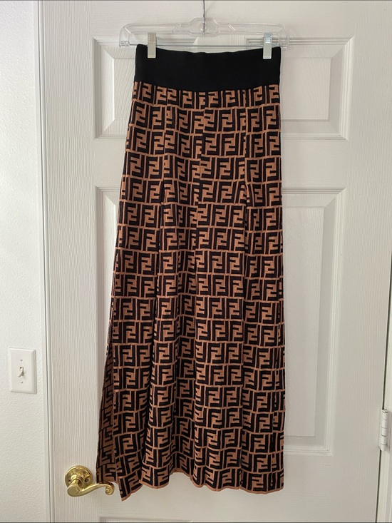 Fendi Dresses & Skirts - Fendi Black & Brown Logo Maxi Skirt